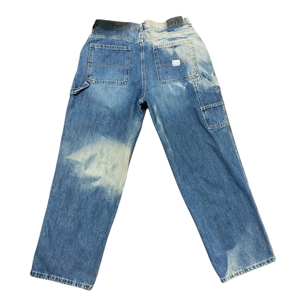 VTG Bugle Boy Men's Carpenter Blue Jeans 36"x30" Y2K 90s Sun Faded Distressed